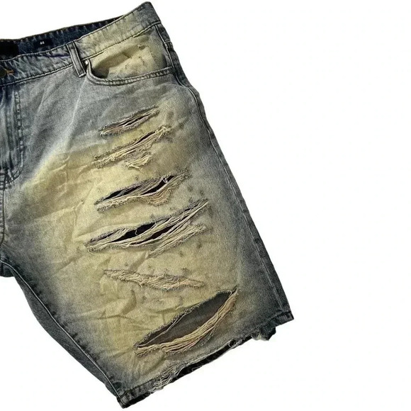 Jordan Craig Shredded Lager Men Shorts J3164SX Size 44 Blue Grunge Rock - Picture 10 of 16